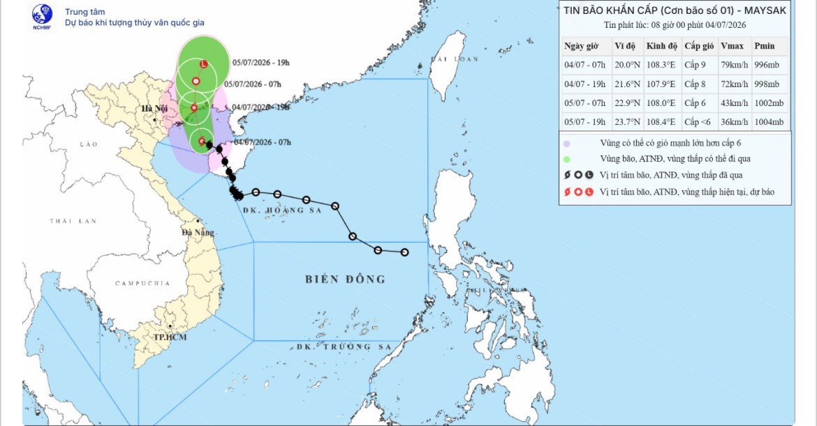 Bão số 1 áp sát đất liền Quảng Ninh - Hải Phòng: Cảnh báo mưa lớn, gió mạnh và nguy cơ ngập úng diện rộng
